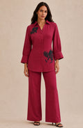 Red Luxe Embellished Co-Ord Set