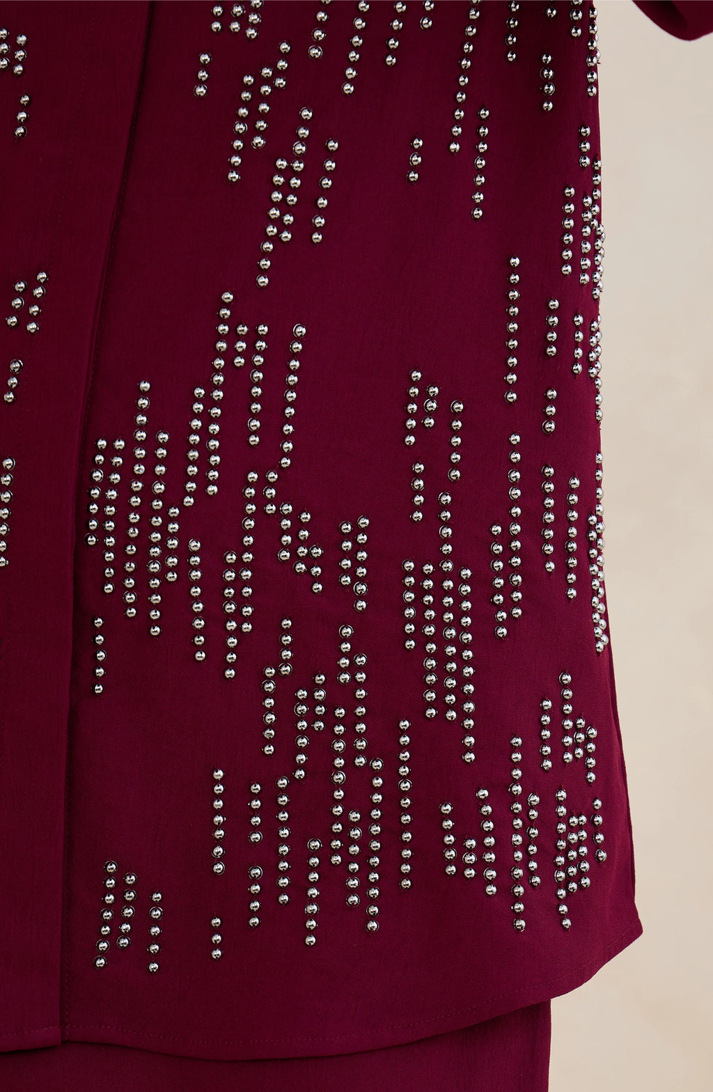 Mahroon Studded Embellished Co-Ord Set