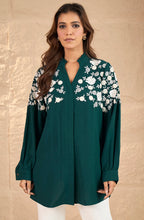 Bottle Green Embroidered Shirt
