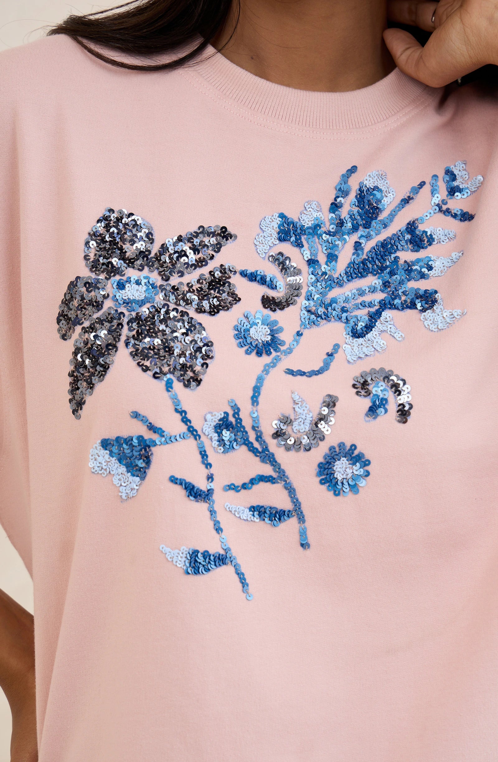 Rosy Dusk Embellished T-Shirt