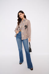 Brown Embroidered shirt