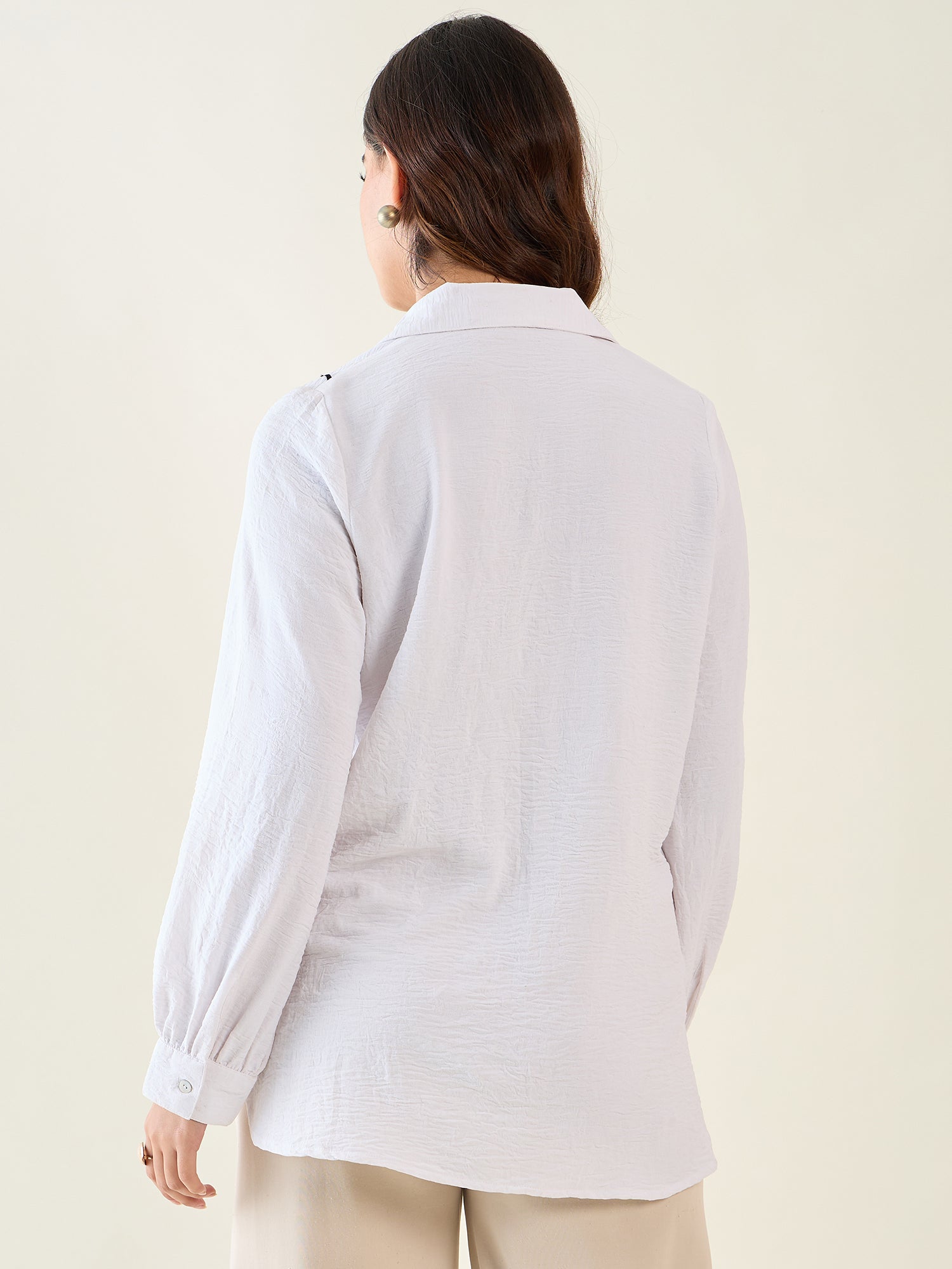 White Patch Work Shirt