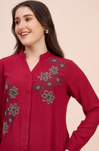 Red Elegant  Embellished co-ord set