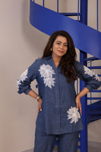 Cotton Denim Floral Co-Ord Set