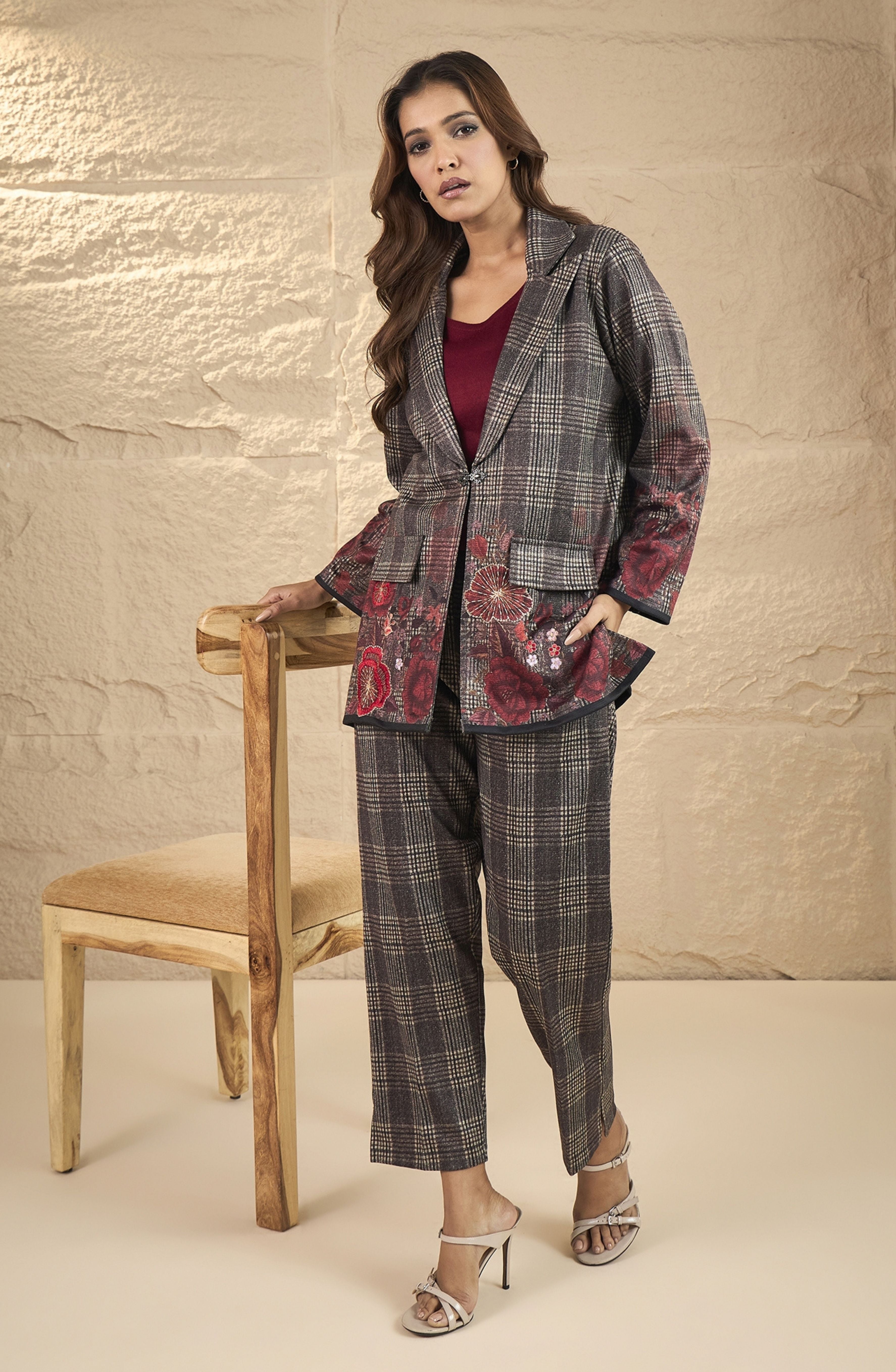 Checks Woolen Co-ord Set