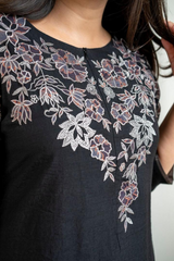 Black Floral embroidered Co-Ord set