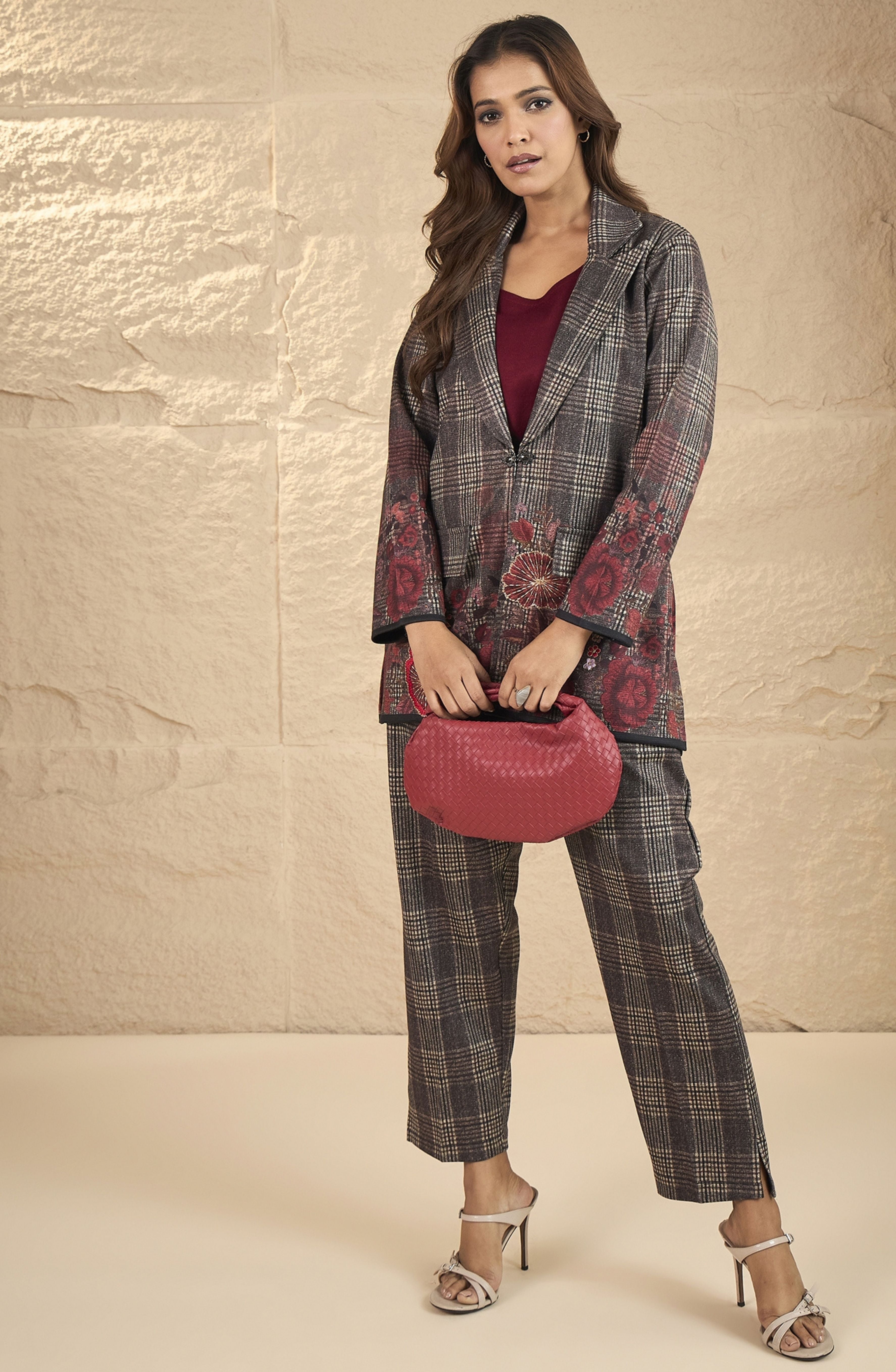 Checks Woolen Co-ord Set