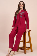Red Elegant  Embellished co-ord set