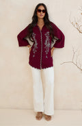 Wine Heirloom Embroidered Shirt