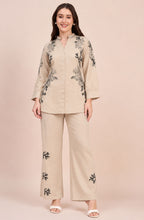 Beige Embroidered Co-ord Set