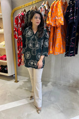 Bottle Green Embroidered Shirt