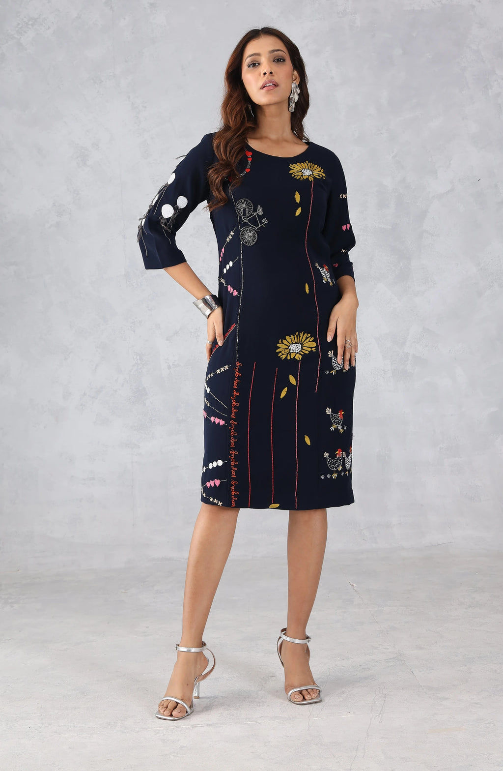 Black Embroidered Dress