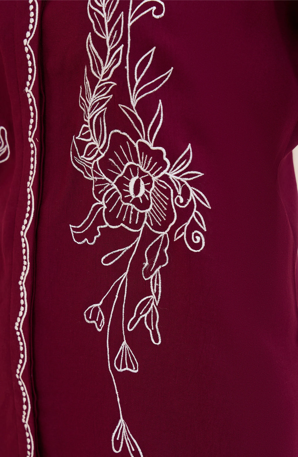 Wine Heirloom Embroidered Shirt