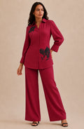 Red Luxe Embellished Co-Ord Set