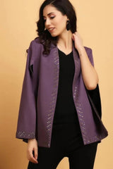 Purple Embellished Cape