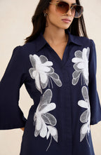 Moonflower Navy Floral Embroidered Co-Ord Set