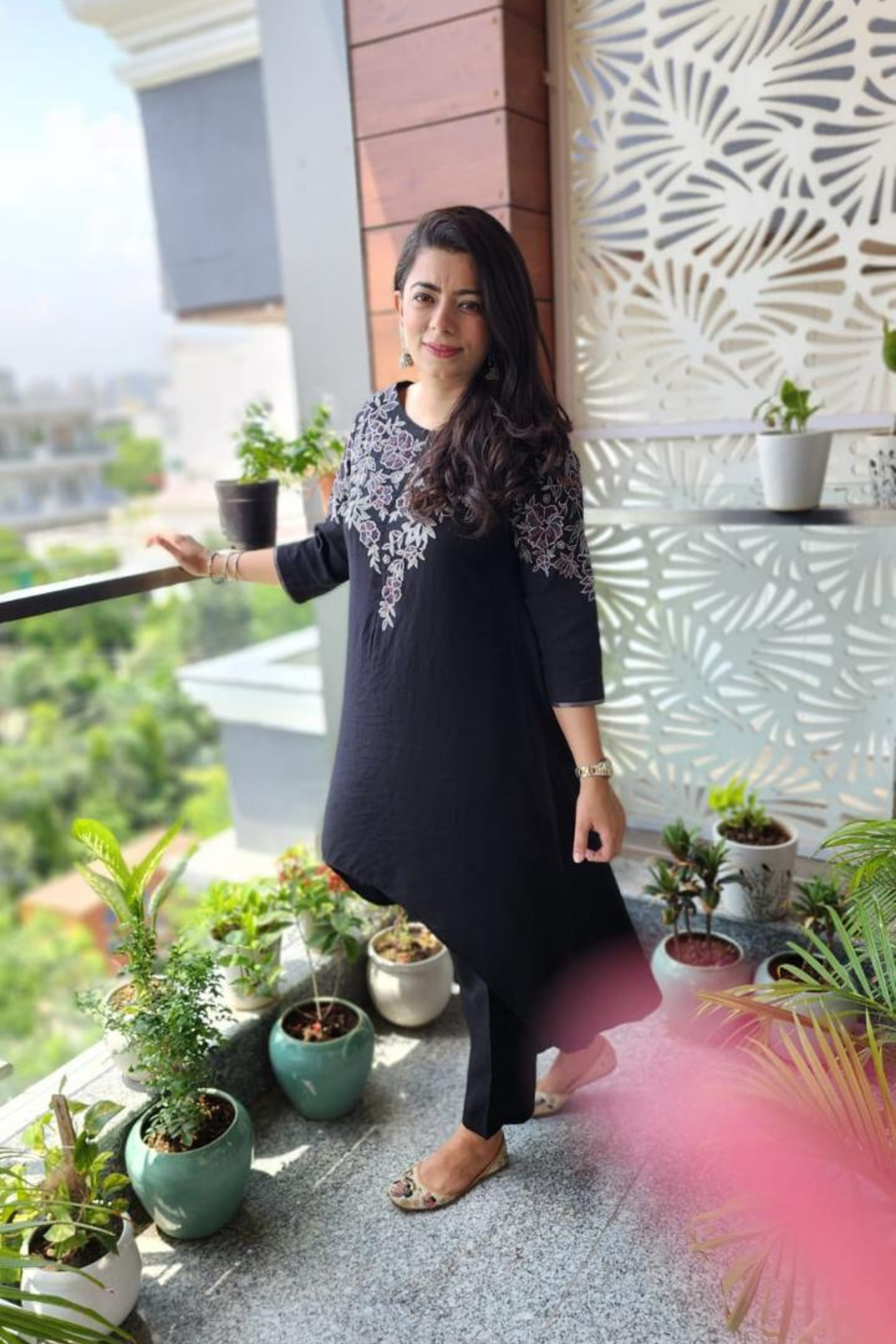 Black Floral embroidered Co-Ord set