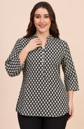 Black & White Ikat Print Shirt