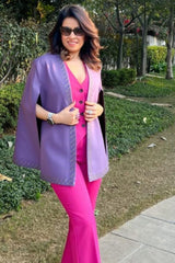 Purple Embellished Cape