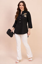 Black Sequin Embellished Shirt
