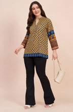 Mustard Yellow Ajrakh Print Tunic Top