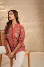 Rust Orange Floral Embroidered Shirt