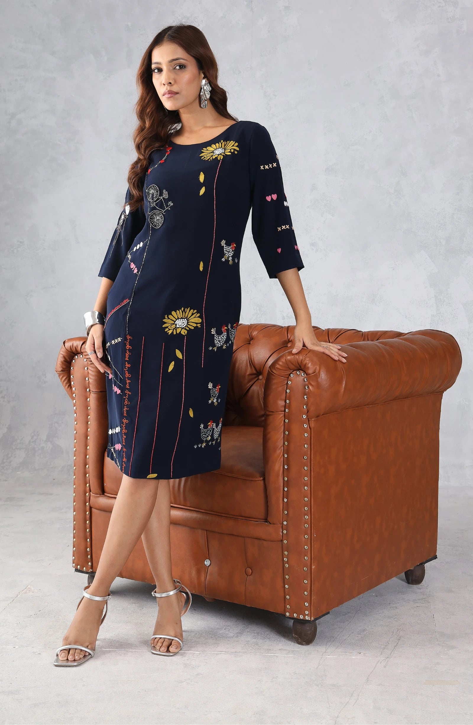 Black Embroidered Dress