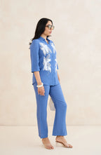 Skyflower Blue Floral Embroidered Co-Ord Set