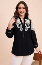 Black Cutwork Embroidered Shirt