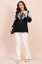 Black Cutwork Embroidered Shirt