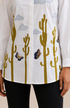 White Cotton Embroidered Designer Shirt