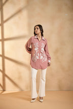 Blush Pink Embroidered Shirt