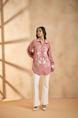 Blush Pink Embroidered Shirt