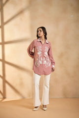 Blush Pink Embroidered Shirt