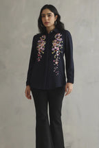Navy Blue Embellished Shirt