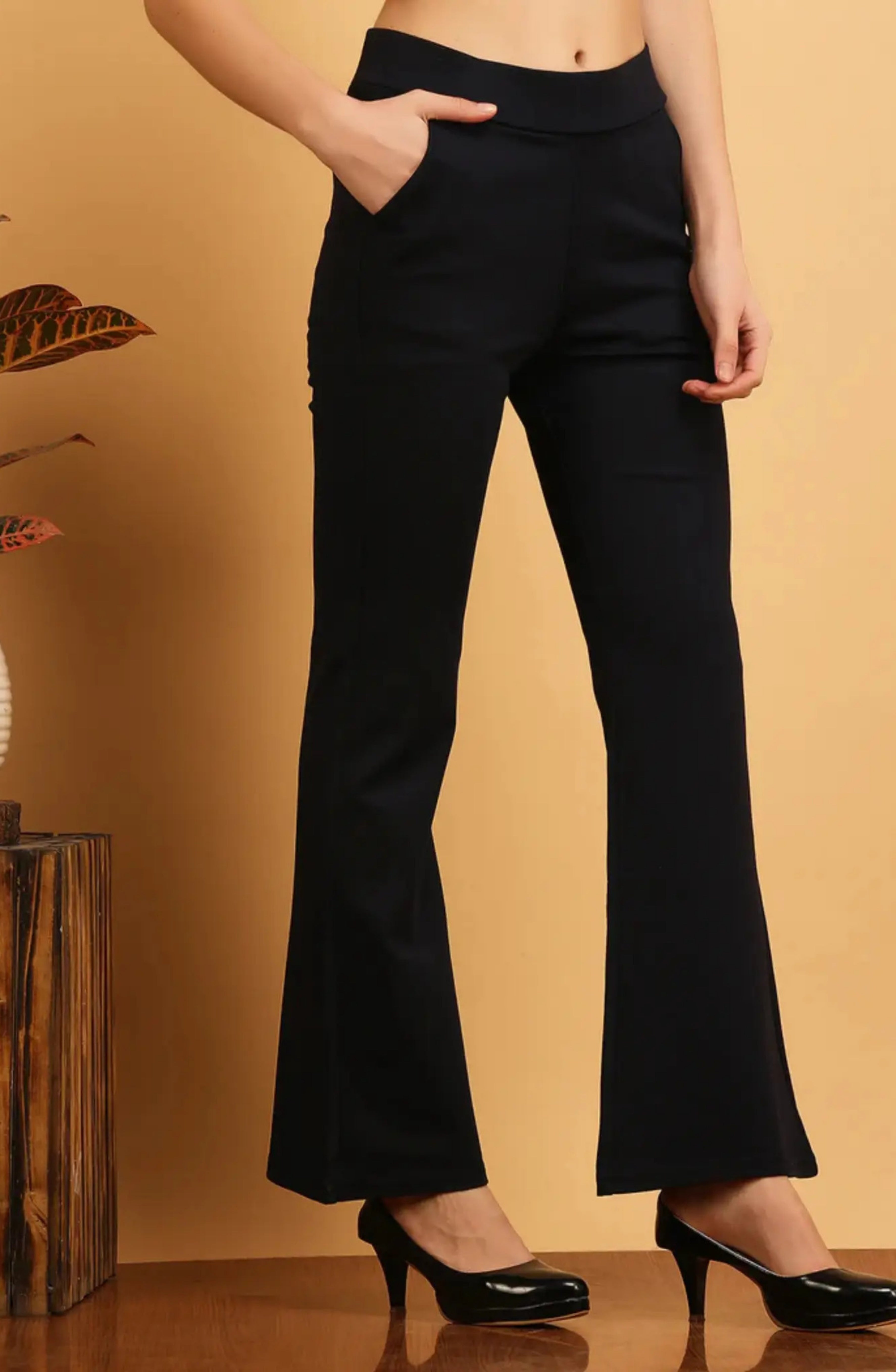 Black Bell Bottom Pants