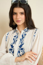 White Floral Embroidered Shirt