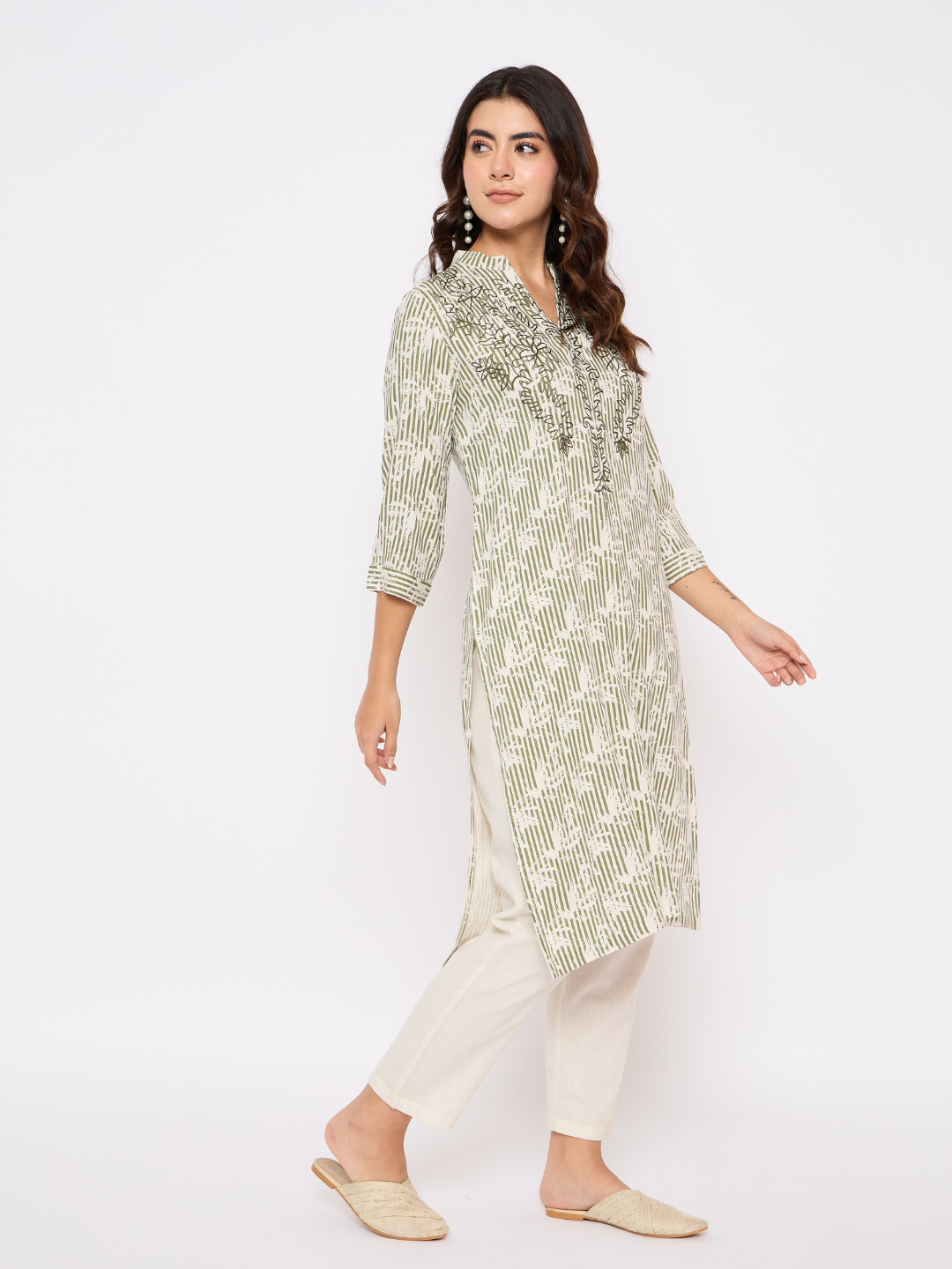 Printed Embroided Kurta