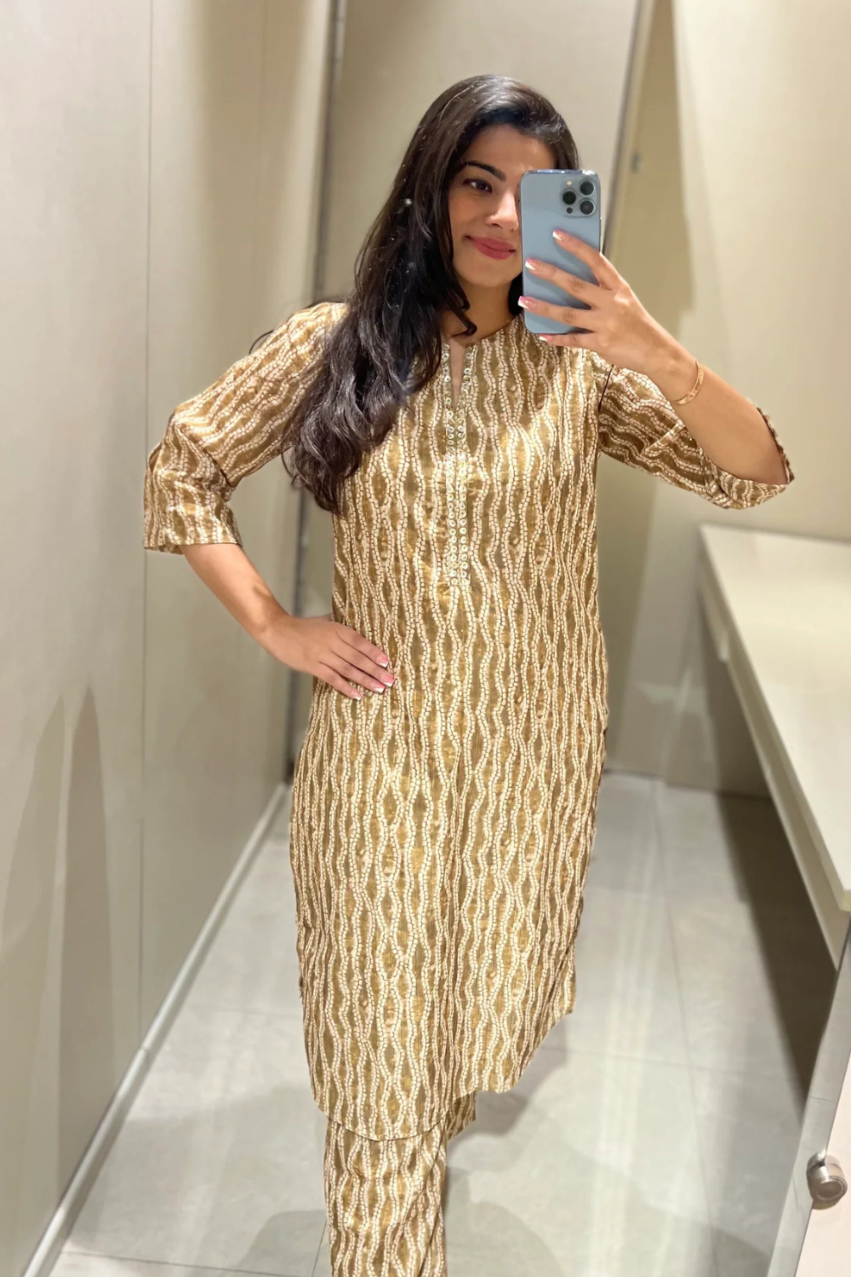Printed Embellished Kurta Set