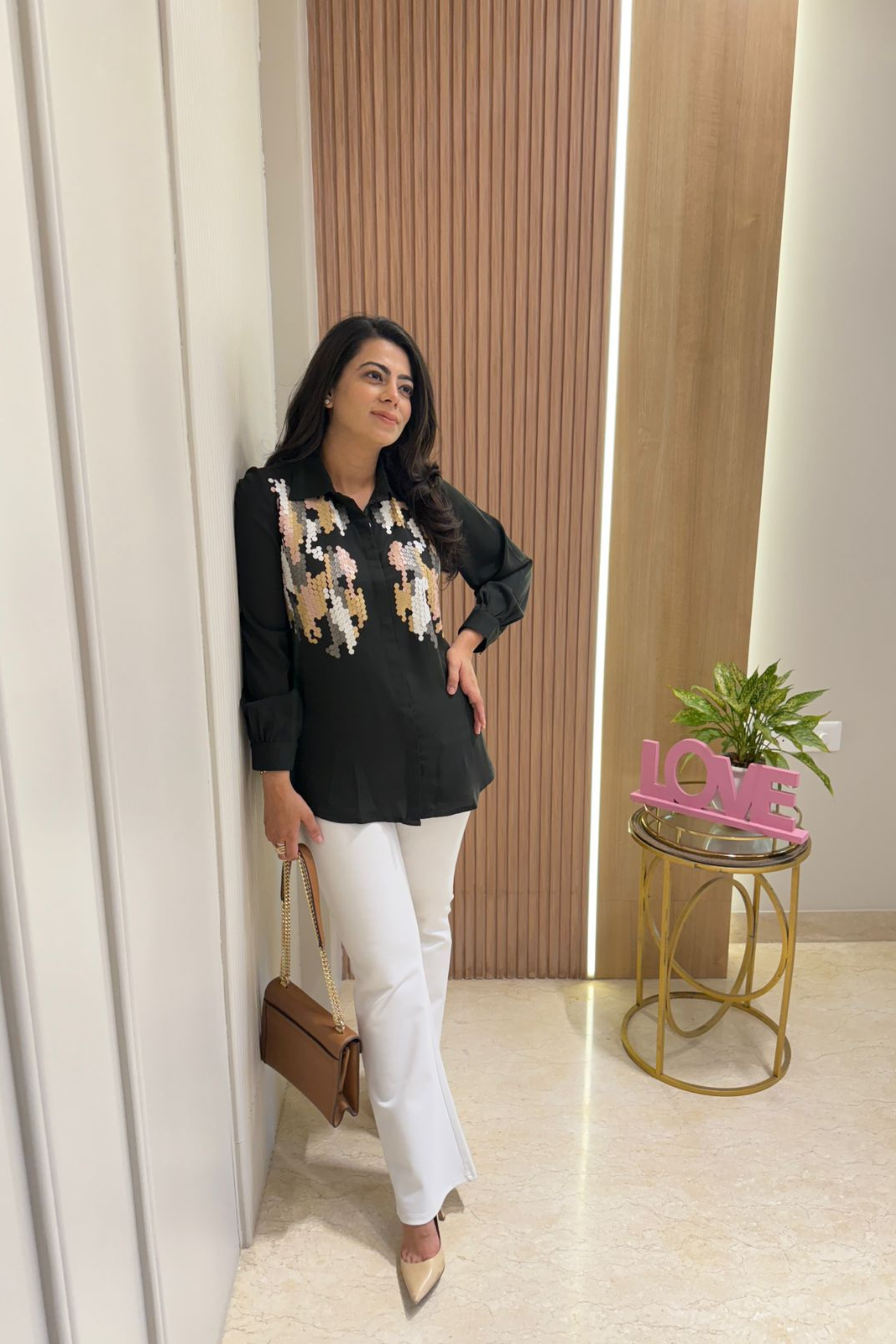 Olive Spark Sequin Shirt