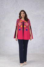 Pink Floral Embroidered Cape