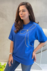 Royal Blue Crystal Bow T-Shirt