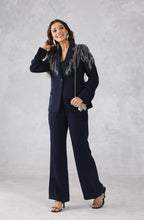 Embellished Navy Blue Blazer Set