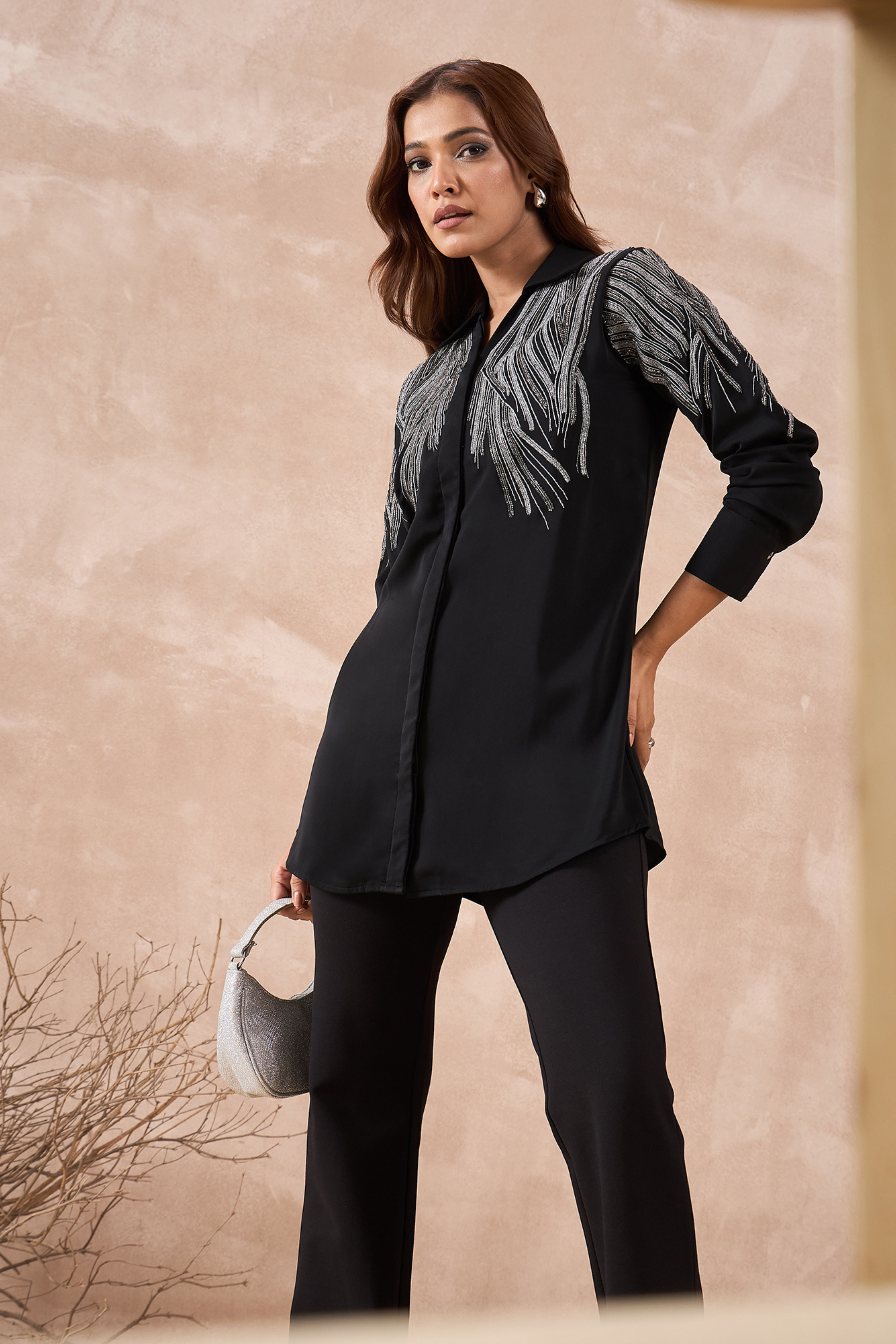 Black Embellished Shirt