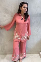 Peach Blush Embellished Co-Ord Set