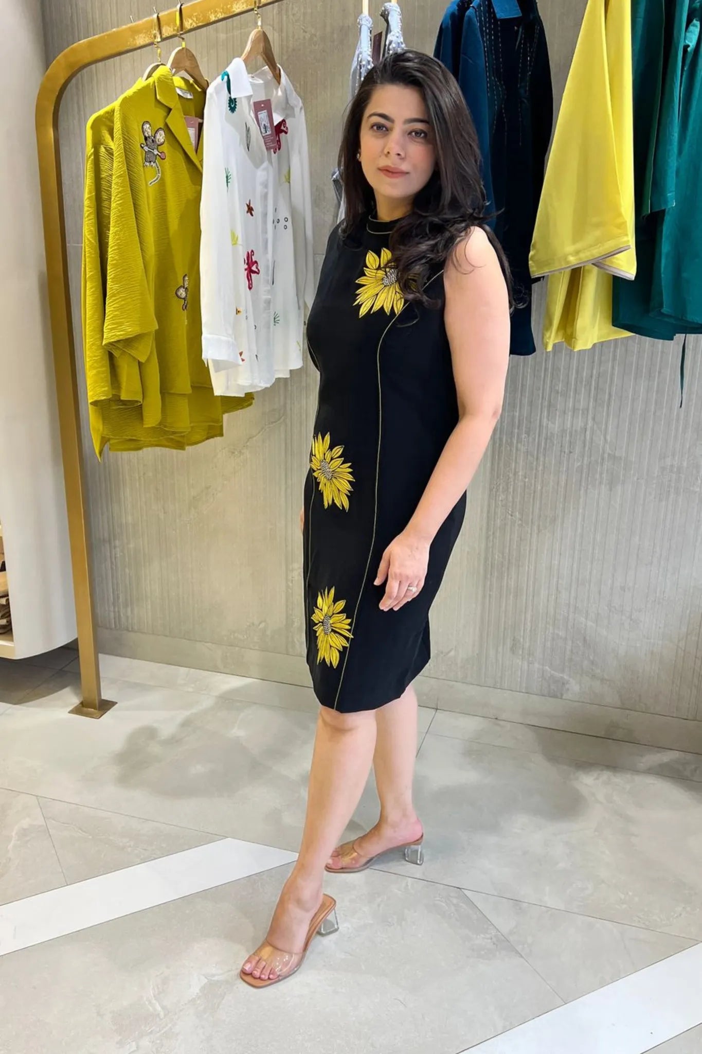 Sunflower Embroidered georgette Dress