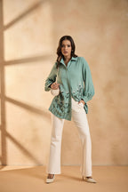 Sea Green Embroidered Shirt