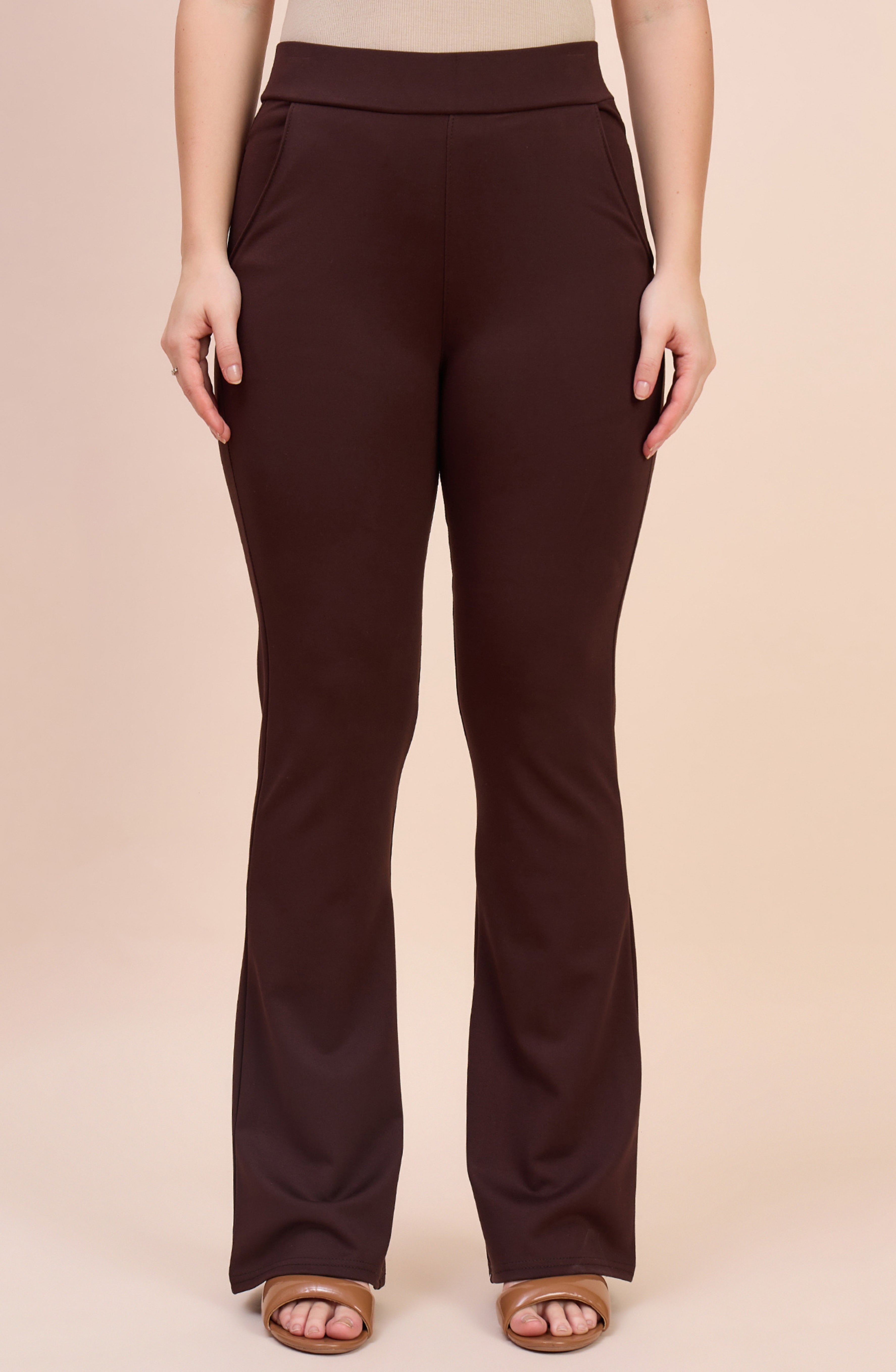 Brown Bell Bottom Pants