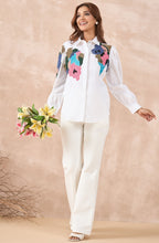 White Shirt with Multicolour Sequin Applique