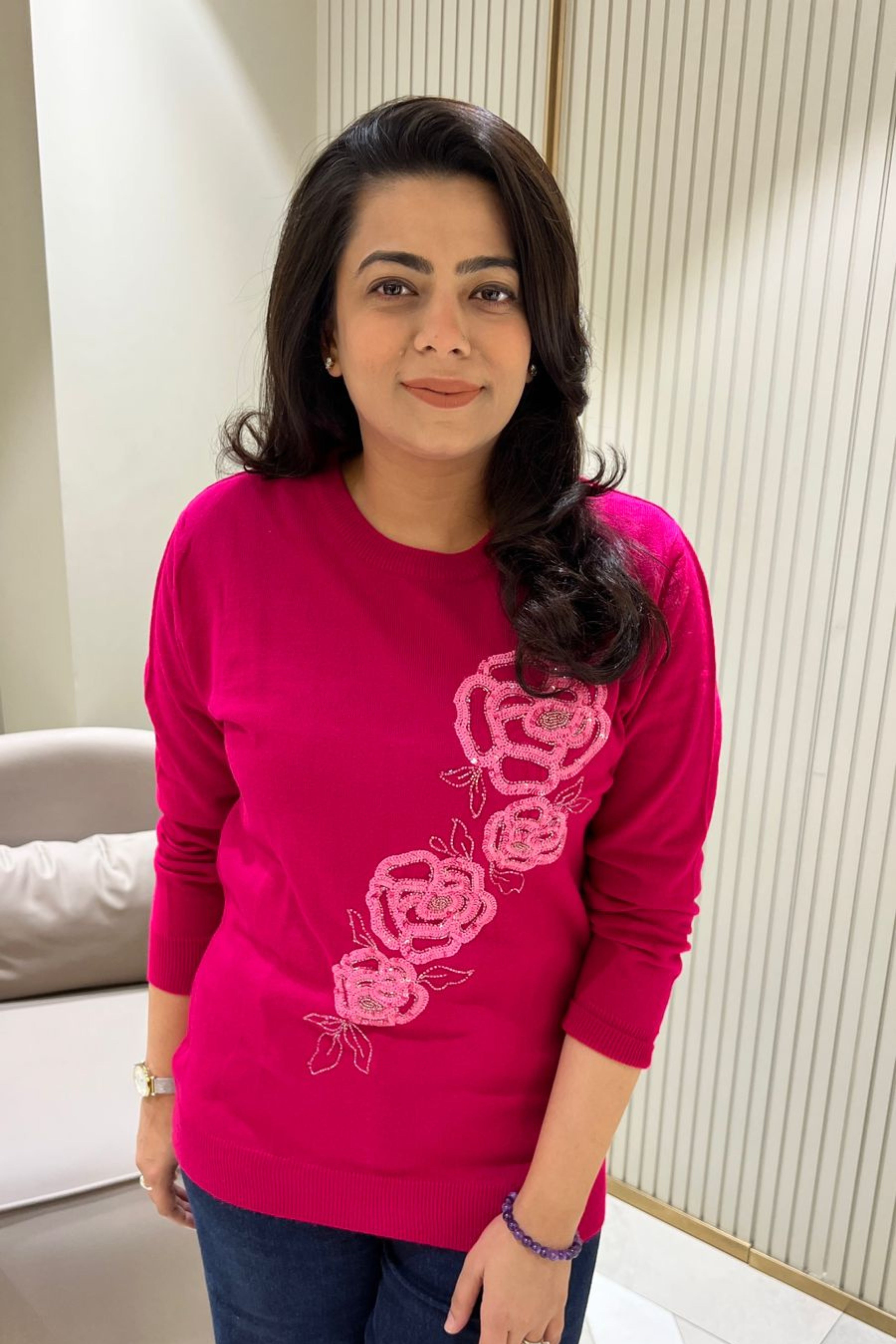 Pink Embellished Sweater